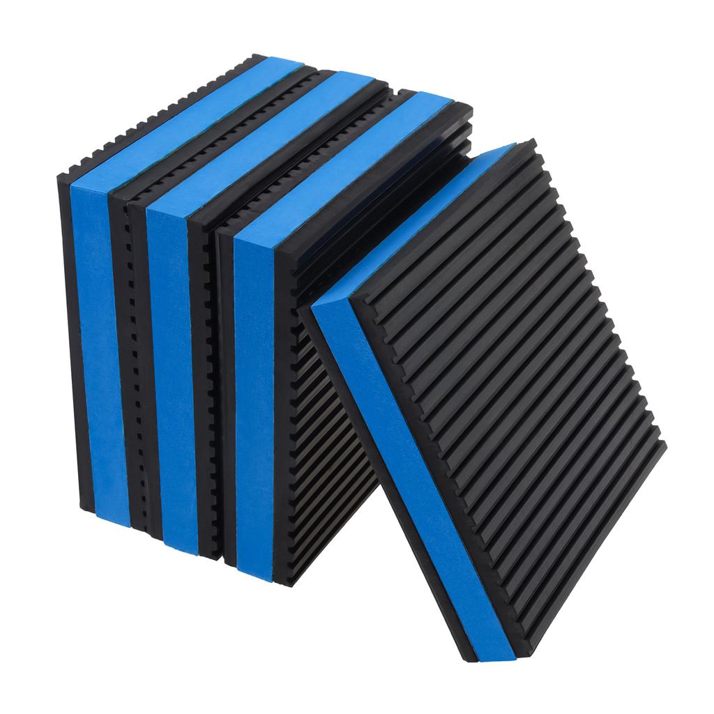 4 ks Antivibrační podložky Heavy Duty Izolační podložky Žebrované gumové podložky pro HVAC / Vzduchový kompresor / Pračku a sušičku / Klimatizační jednotky