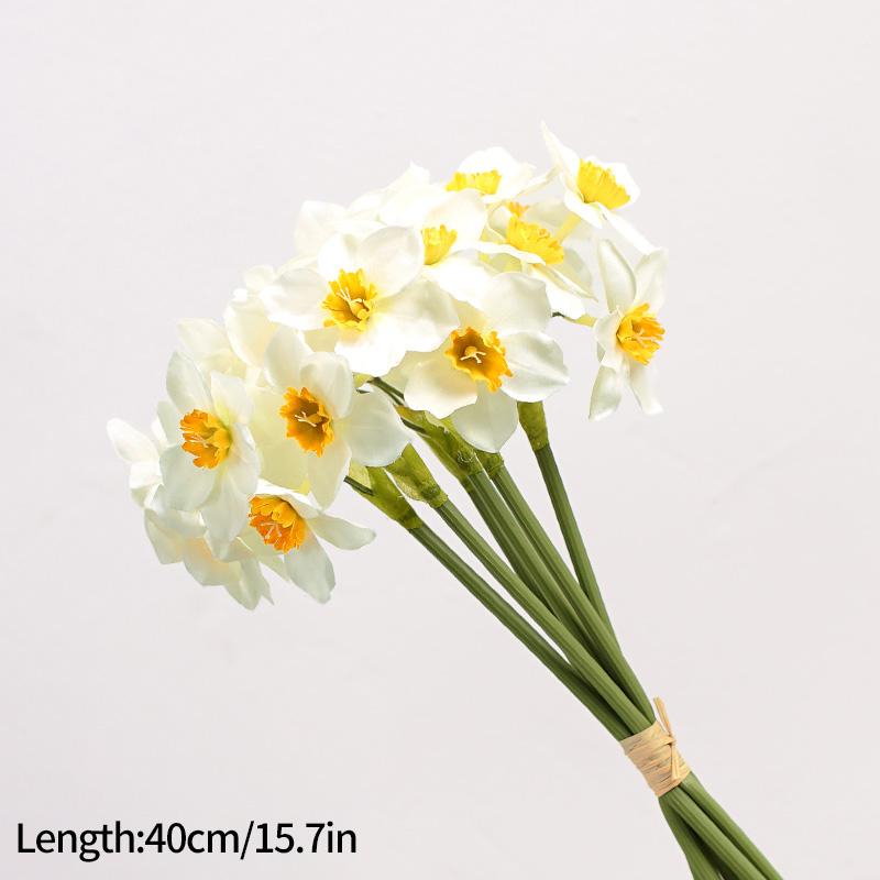 1/6pcs Artificial Narcissus Flower Simulated Fake Daffodil Bridal Bouquet for Wedding Home Garden Room Desktop Party Decoration