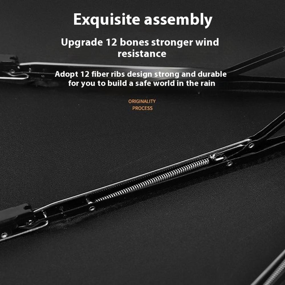 Windproof Umbrella Large 12-Rib Folding Travel Umbrella with Automatic Opening and Closing for Rain/Sun