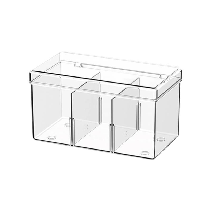 Transparents Desktop Organizers Box Desktop Storage Rack for Pills Cards Makeup and Office Supply