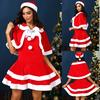 Fashion Dress Women Christmas Dress Women With Hat + Cloak Red Set Robe Xmas Party Cosplay Dresses