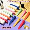 3/6pcs Non-Deforming Silicone Bookmark Practical Automatic Bookmark Book Spare Parts  Teachers Gift