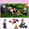 Creative Miniature Naughty Gnome Statues Set For Colorful Garden Ornamentation