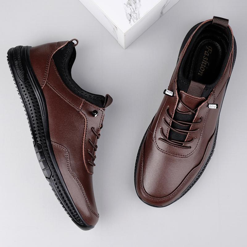 New Genuine Leather Men's Formal Shoes Outdoor Comfy Business Dress Shoes Man Breathable Office Business Shoes Walking Sneakers