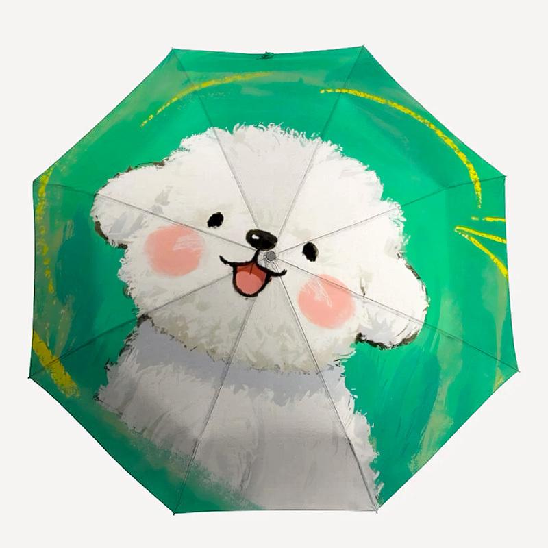 1pc Puppy Pet Automatic Folding Umbrella - Compact 8-Rib Design, Durable Plastic & Iron, Lightweight for Outdoor Daily Use140