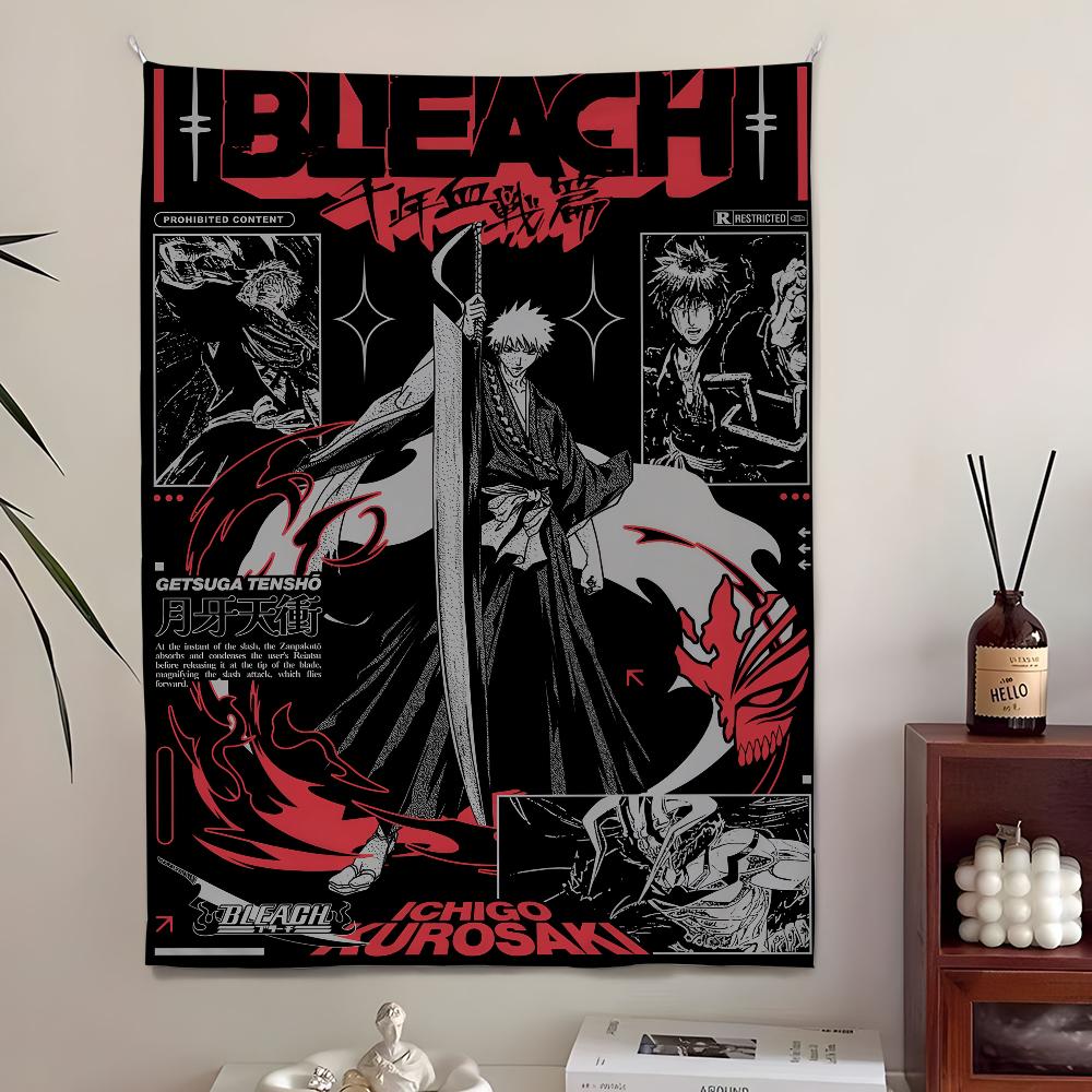 Bleach Monochrome Manga Collage Wall Tapestry  Ichigo Kurosaki Art Stylish Room Decor for Shonen Anime  Manga Fans