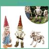 Durable Resin Skeleton Statue Gnome For Spooky And Charming Halloween Decorations