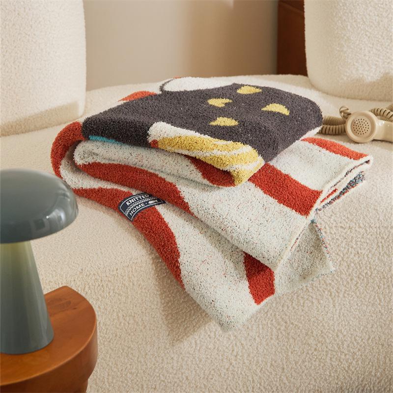 New Dark Horse Wavy Knit Throw Blanket - Cute & Fun for Office Naps, Sofas, or Decor.