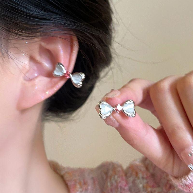 

Sweet Cool Style Small Bowknot Clip Earrings for Women Girls Light Luxury Without Ear Holes Earrings Party Jewelry Accessories