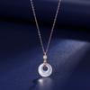 Womens Jade Agate Peace Buckle Necklace Chain Light Luxury Retro Style