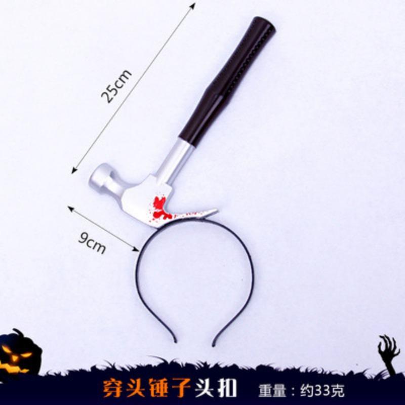 

Хэллоуин зомби ужас кровавый костюм для волос ножничный молоток арбузный нож тесаки повязка на голову для домашних собак, кошек и людей