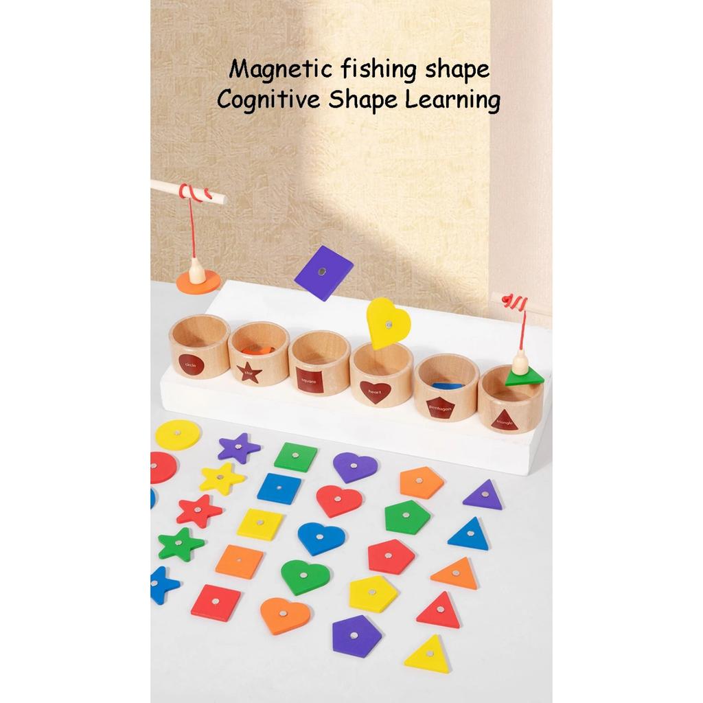 Magnetic Sorting Shape Color Matching Montessori Toy Sensory Game Geometric Cognition Wooden Board Game Children Education Toys