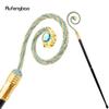 Golden Blue Hanger Blue Diamond Fashion Stick Decorative Cane Elegant Fashion Cane Cosplay Alloy Crosier Vintage Stick 90cm