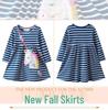Girls' Unicorn Lace Embroidery Spring Princess Dress - Toddler Long-Sleeve Skirt