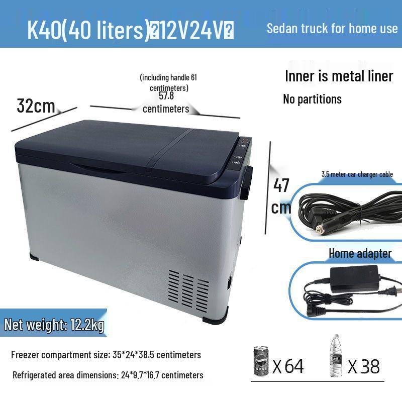 Zhihang Dual-Use Car & Home Refrigerator-Freezer, 12V for Cars, 24V for Trucks