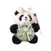 Doll Pendant Keychain Cartoon Panda Shape Plush Doll Key Holder Lightweight Keychain Decorative Bag Accessory
