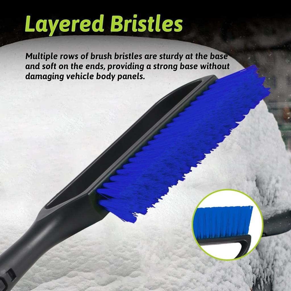27" Snow Brush & Ice Scraper For Car Windshield, Detachable Snow Scrapers With Foam Grip For Cars, Trucks, SUVs