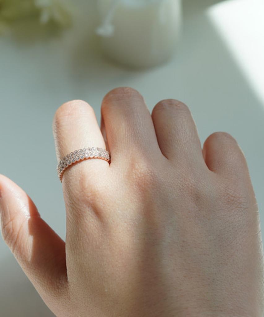 Alleun Silver 925 Thumb Layered Cubic Bold 3-Tier Ring