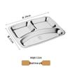 XUNIAN 304 Stainless Steel Rectangular Divided Lunch Tray