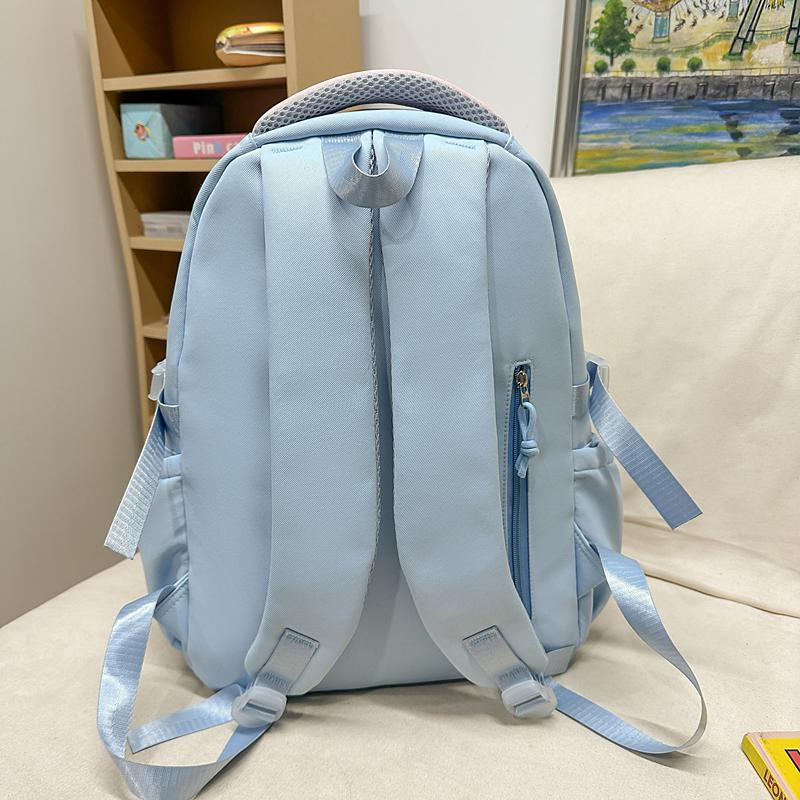 Contrast Color Backpack Junior High School Student Schoolbag Lightweight Large Capacity Backpack