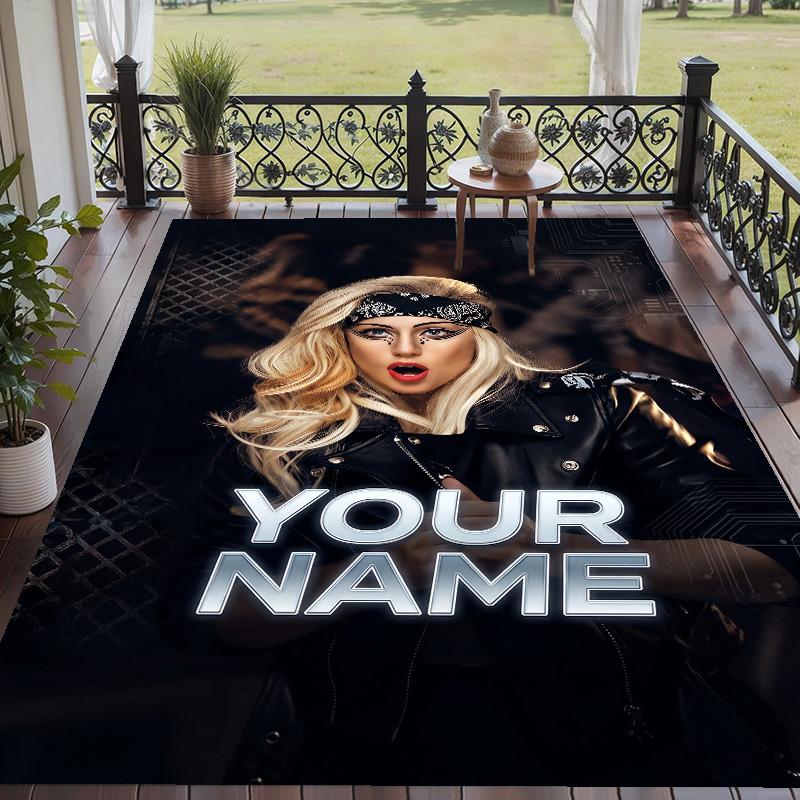 Custom Text Lady Gaga Pattern Floor Rug Soft Indoor Carpet Mat Living Room Bedroom