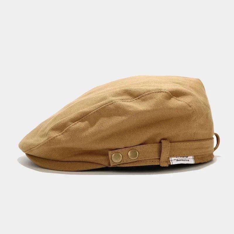 British Style Berets Hat Men Streetwear Trend Newsboy Hat for Women Flat Peaked Caps Cotton Duckbill Cap Spring Autumn Bonnet