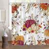 Podzimní sprchové závěsy do koupelny Podzimní sklizeň dýní Statek Den díkůvzdání Halloween sprchová vana s háčky Výzdoba koupelny