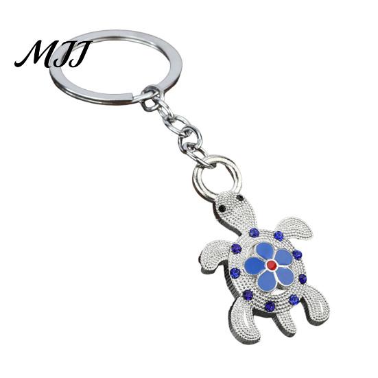 Alloy Key Ring Rhinestone Flower Turtle Keychain, Luxury Car Holder Ring, Keychain Pendant for Backpacks Handbag Decoration