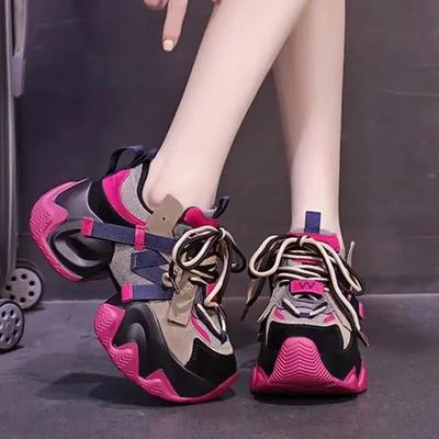 Sneakers da Donna con Plateau Tennis Donna Scarpe Donna Scarpe Signora Coreana Suola Spessa Scarpe da Ginnastica Rose Moda Casual Rete 2025