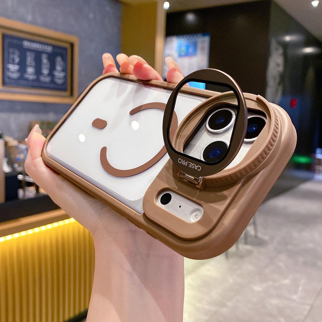 Etui Ochronne z Podstawką na Szkło Obiektywu Magsafe do iPhone 16 15 14 Plus 13 12 17 Pro Max Air Magnetyczne Matowe Pancerz Odporne na Wstrząsy Pokrowiec