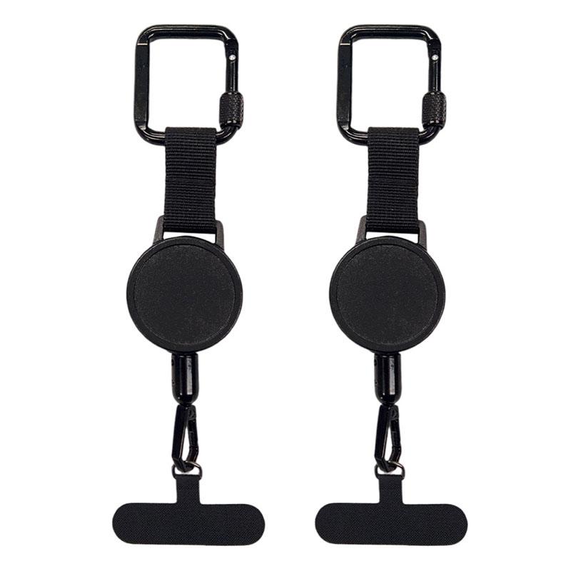 Retractable Anti-Theft Phone Holder Smartphone Safety Lanyard Stra with Carabiner Anti-Drop Harness for Hiking Cycling Climbing