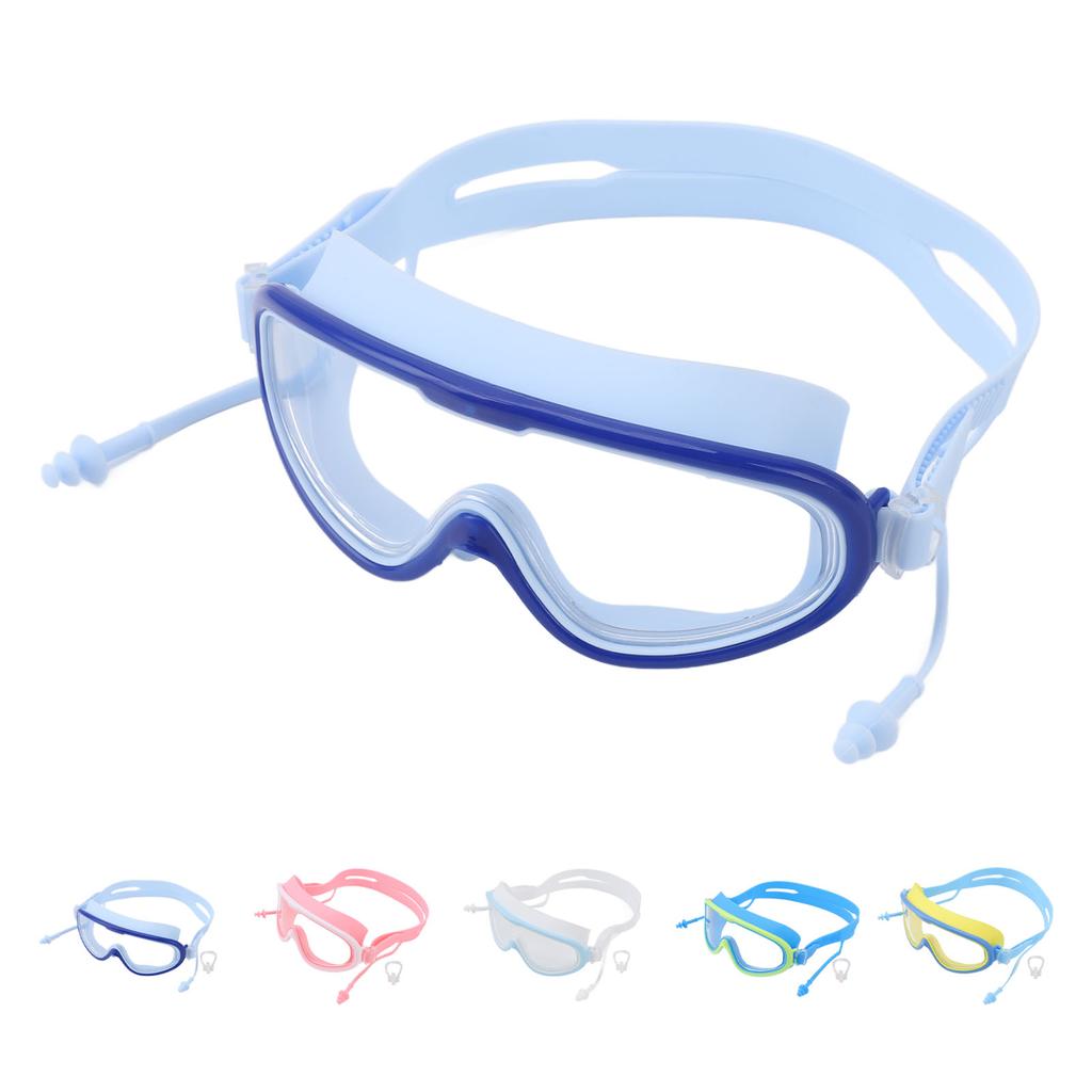 Kids Swimming Goggles Large Frame Waterproof Non Fog HD Swim Supplies with Nose Clip