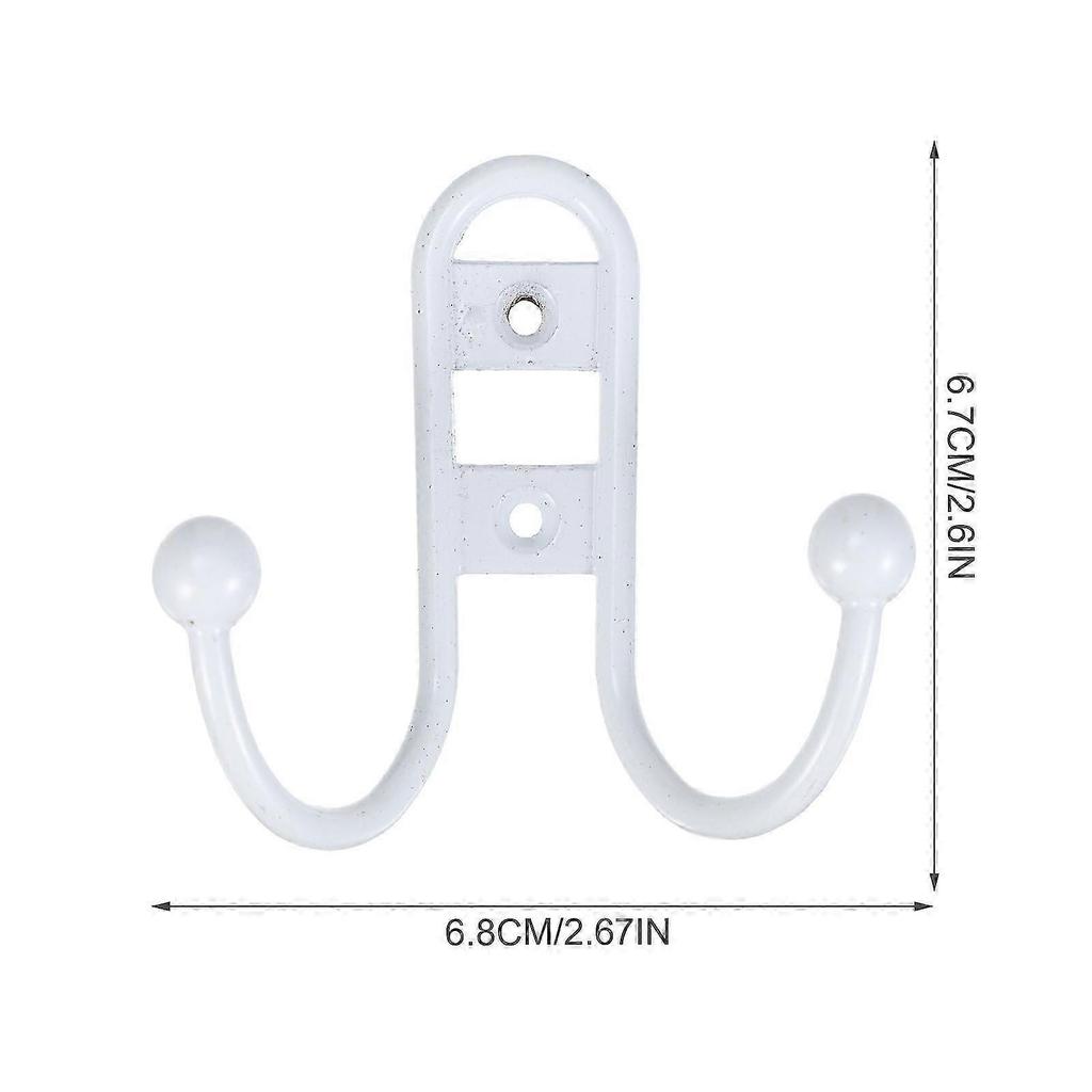 Crochets muraux de salle de bain Crochets vintage en fer pour suspendre les vêtements 6 pièces Blanc