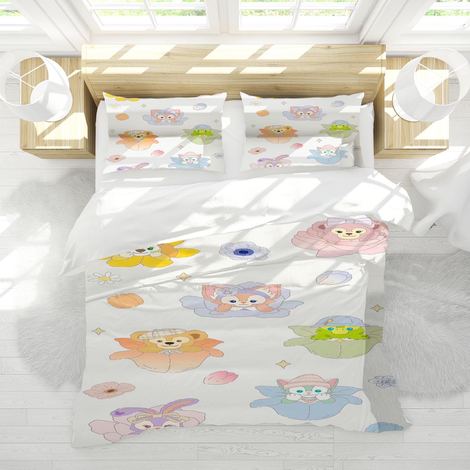 

Disney Duffy s Friends Anime 100% Polyester Bedding Set Duvet Cover Set Printed Cartoon Home Decor 135x200cm