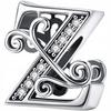 Charms Letter Z 925 Pendant Bead S925 Zircons Twigs Letter
