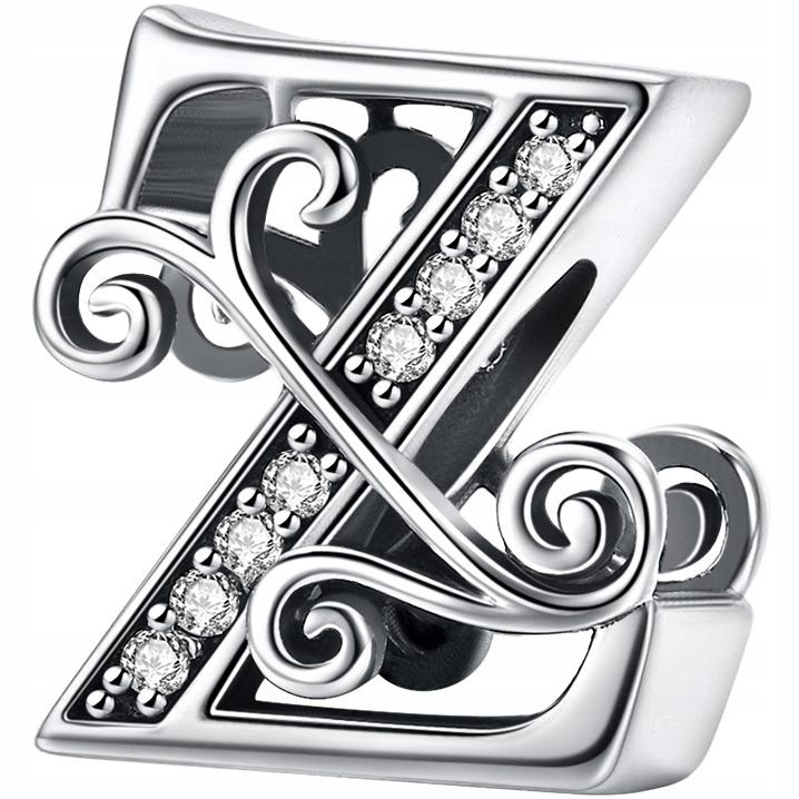 Charms Letter Z 925 Pendant Bead S925 Zircons Twigs Letter