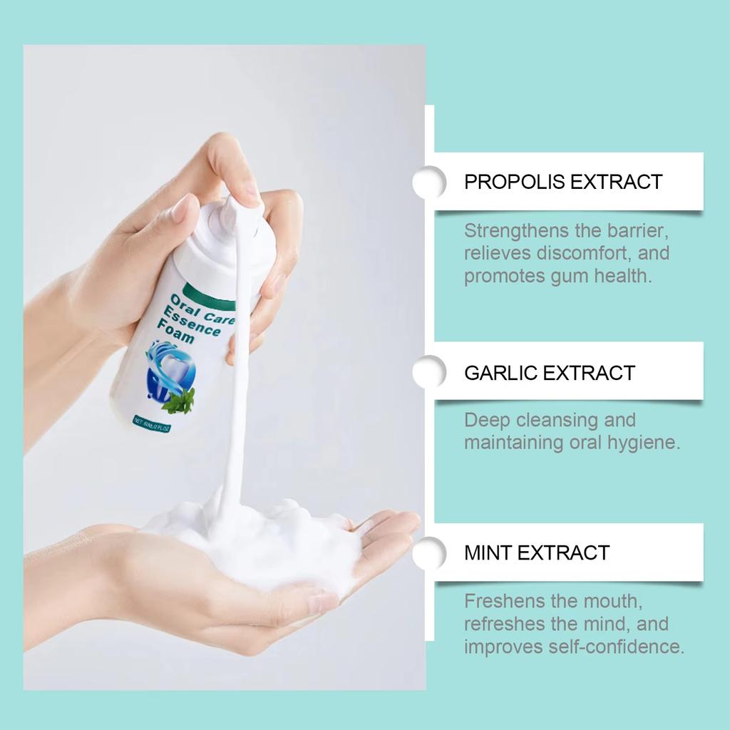 60ml Teeth Whitening Mousse Toothpaste Foam Repair Gum Stain Remover Oral Refresh Brightening Improve Yellow Teeth Mouss