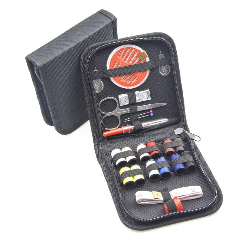 Kompletní šicí sada s nitěmi, jehlami, nůžkami, metrem, knoflíky, přenosná cestovní sada pro DIY, vyšívání, ruční práce, šicí nástroje