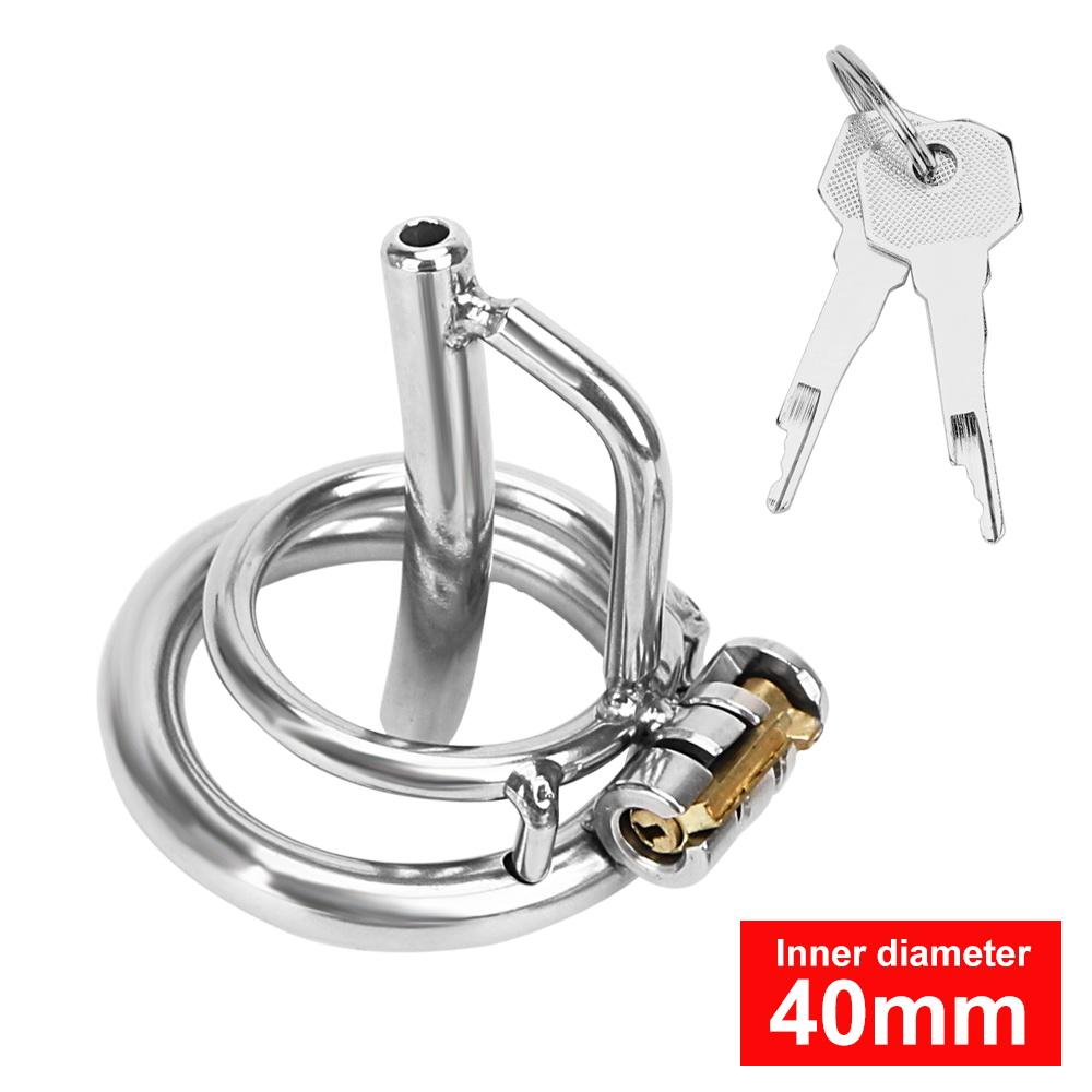 JIUAI Stainless Steel Urethral Sounding Two Penis Rings for Men Cock Plug Delay Lock Chastity Cage Medical Sex Toy Male Masturbator