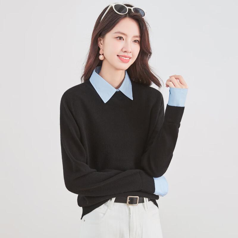 

Jinjuju Women s 2025 Fall/Winter Square Collar Wool Sweater M