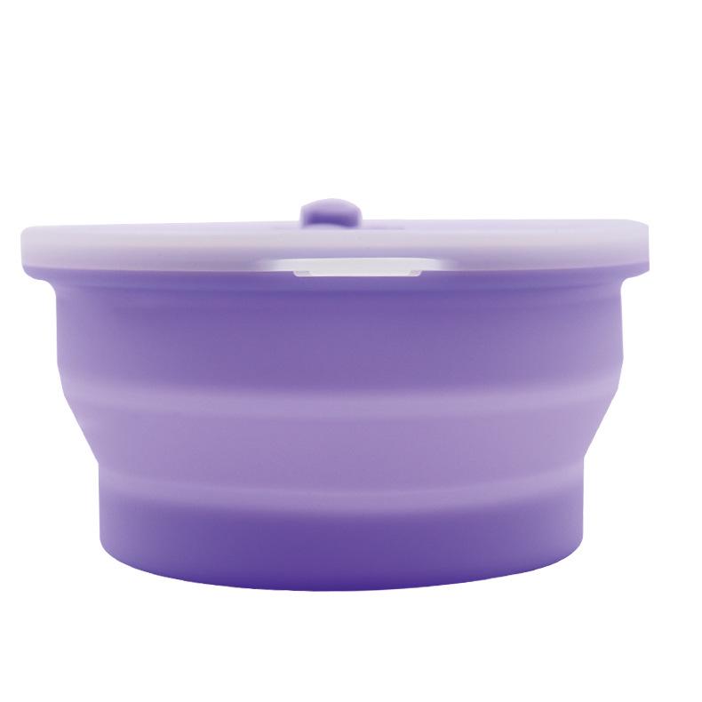 

Круглый ланч-бокс с силиконовой герметичной крышкой, можно использовать в микроволновой печи 500ml синий