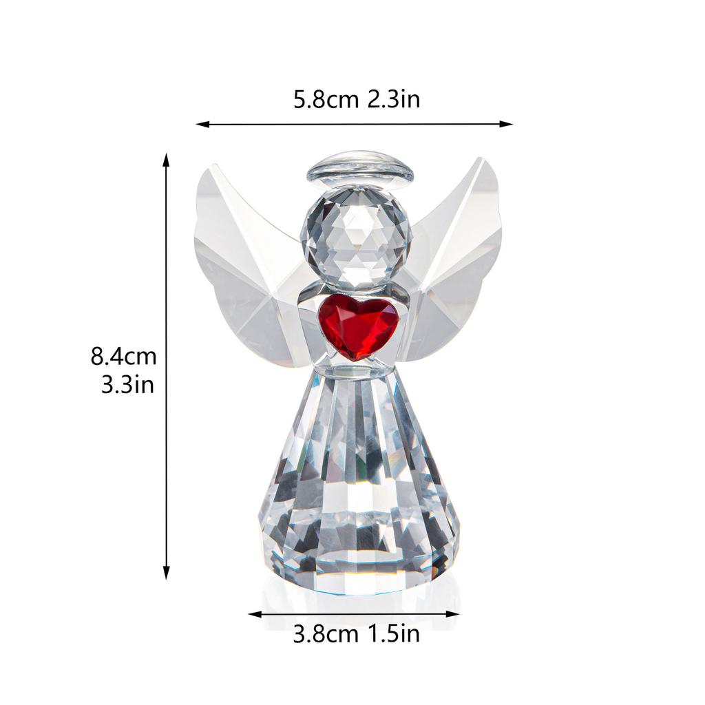 Handgefertigte Kristall Schutzengel Statue Heimdekorative Kunst Sammlerstücke Kristallstein