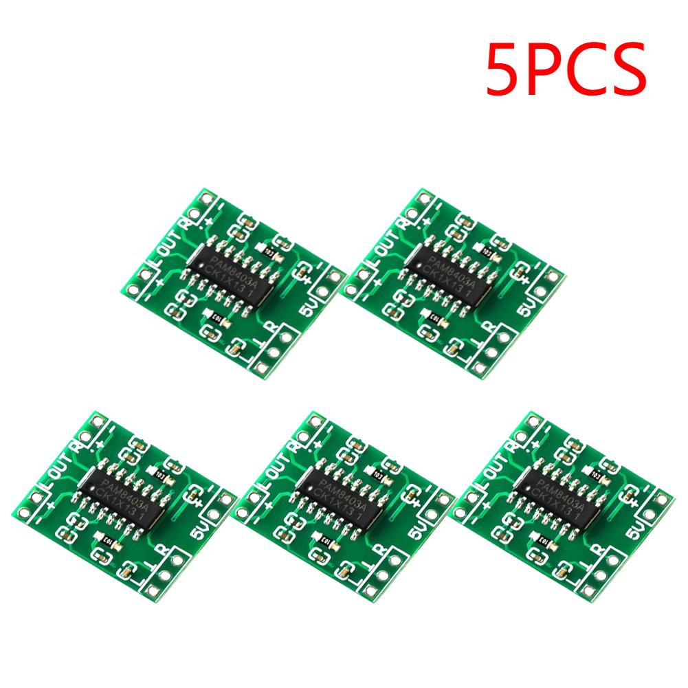 PAM8403 Mini Power Amplifier Board Module Class D 2 Channels Super Mini Stereo Audio AMP Board 2x3W USB Power Supply for Arduino
