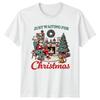 Christmas Holiday Santa Just Waiting For Christmas Unisex Unisex Graphic Tee