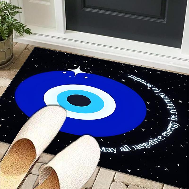 The Turkish Evil Eye Office Rug Chair Mat, Entryway Carpet, Suitable for Front Door, Bedroom, Living Room, Desk, Holiday Gift