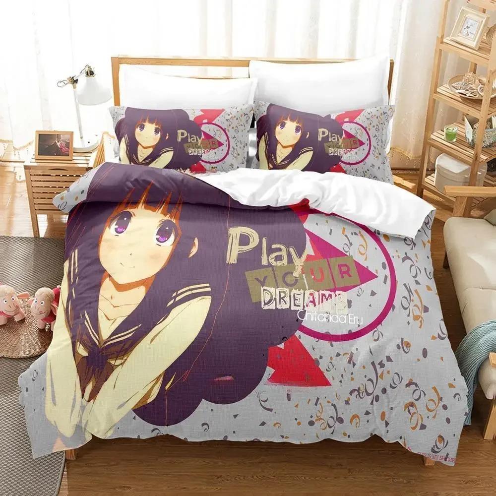 New Hyouka Bedding Set Single Twin Full Queen King Size Bed Set Adult Kid Bedroom Duvet cover Sets 3D Print Anime Bed Sheet Set