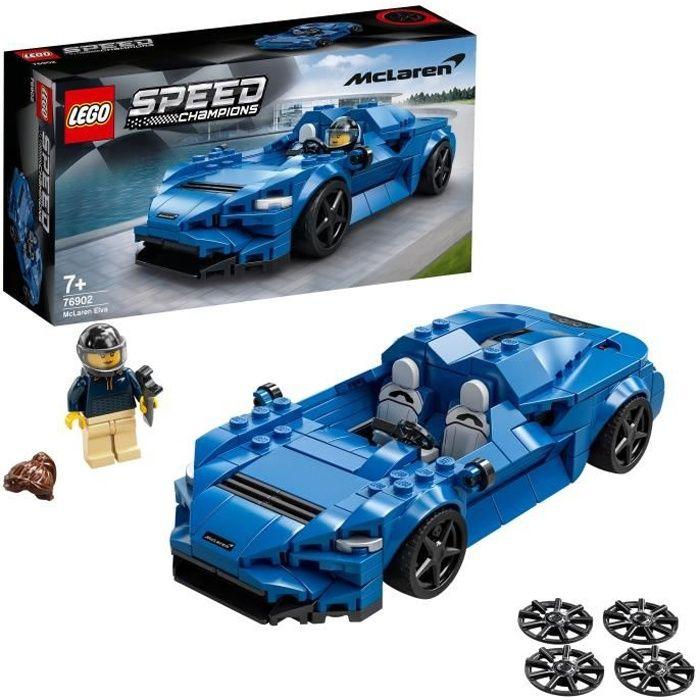 Lego® 76902 speed champions mclaren elva jouet voiture de course, objet de collection pour enfants de 7 ans et plus