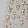 Luxurious 5D Nail Art Stickers Shiny Finish Retro Baroque Scepter Nail Art Decals Crown Necklace Palace Style Nail Decals