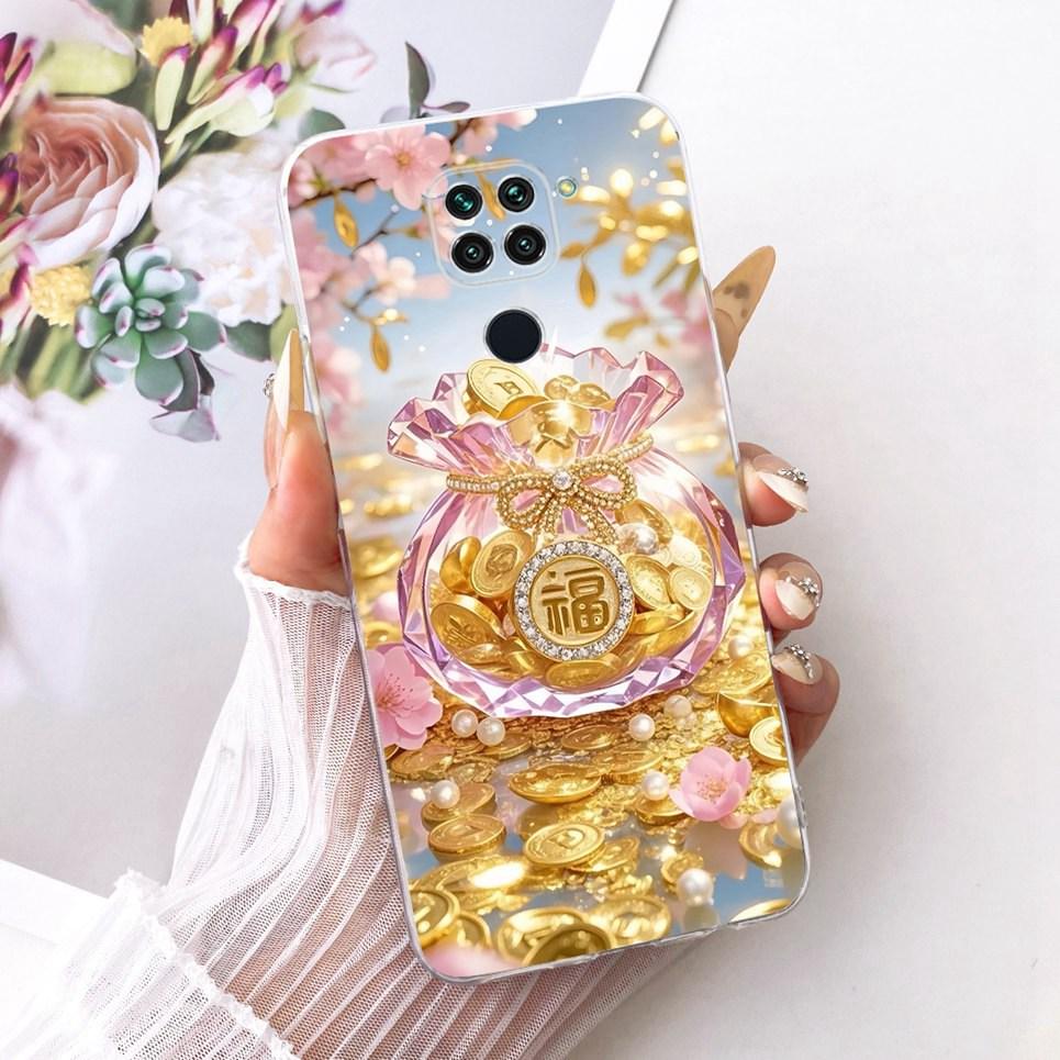 Měkký průhledný silikonový obal pro Xiaomi Redmi Note 9 9S Note 9 Pro Kryt na telefon Vzor kreslená kočka drak květina motýl