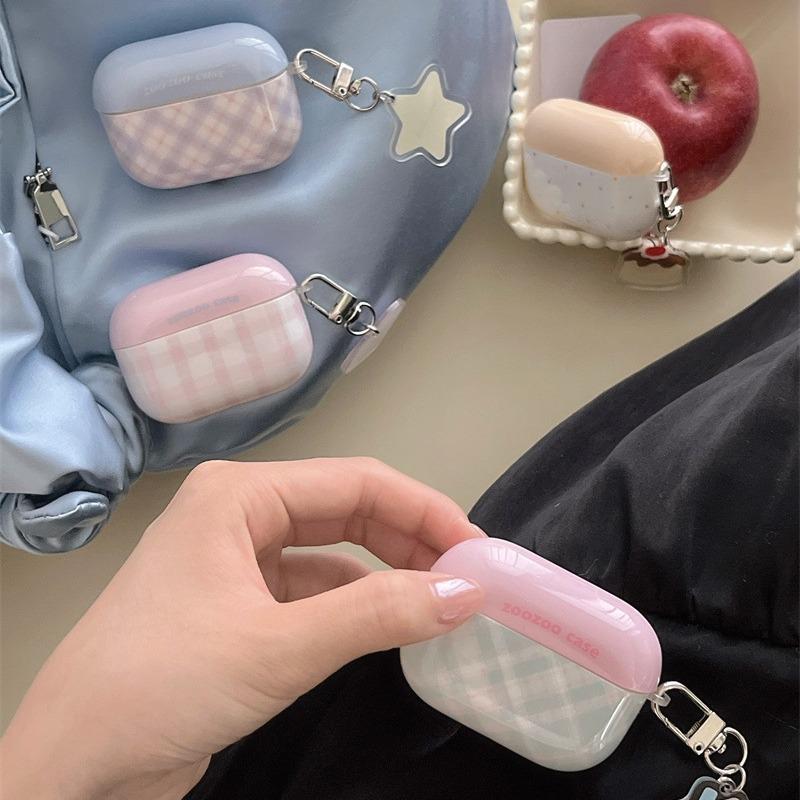 ins Korean plaid corrugated dots for airpodsPro1 protective case 1 Apple wireless bluetooth 1st generation earphone case female
